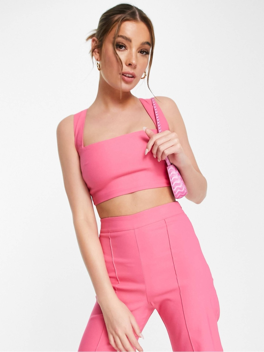 Vesper Hot Pink Cropped Tank Top